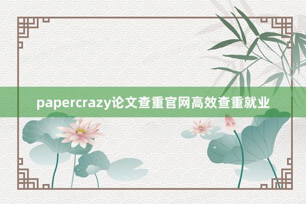 papercrazy论文查重官网高效查重就业