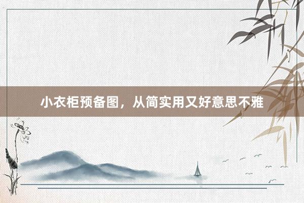 小衣柜预备图，从简实用又好意思不雅