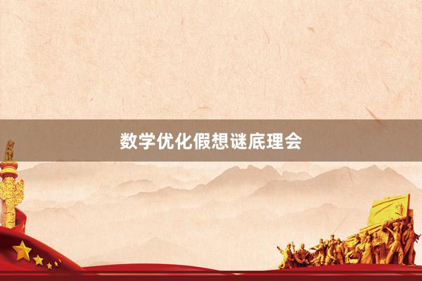 数学优化假想谜底理会