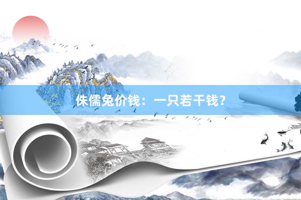 侏儒兔价钱：一只若干钱？
